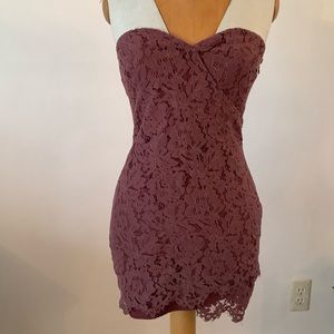 TOBI Maroon lace mini dress